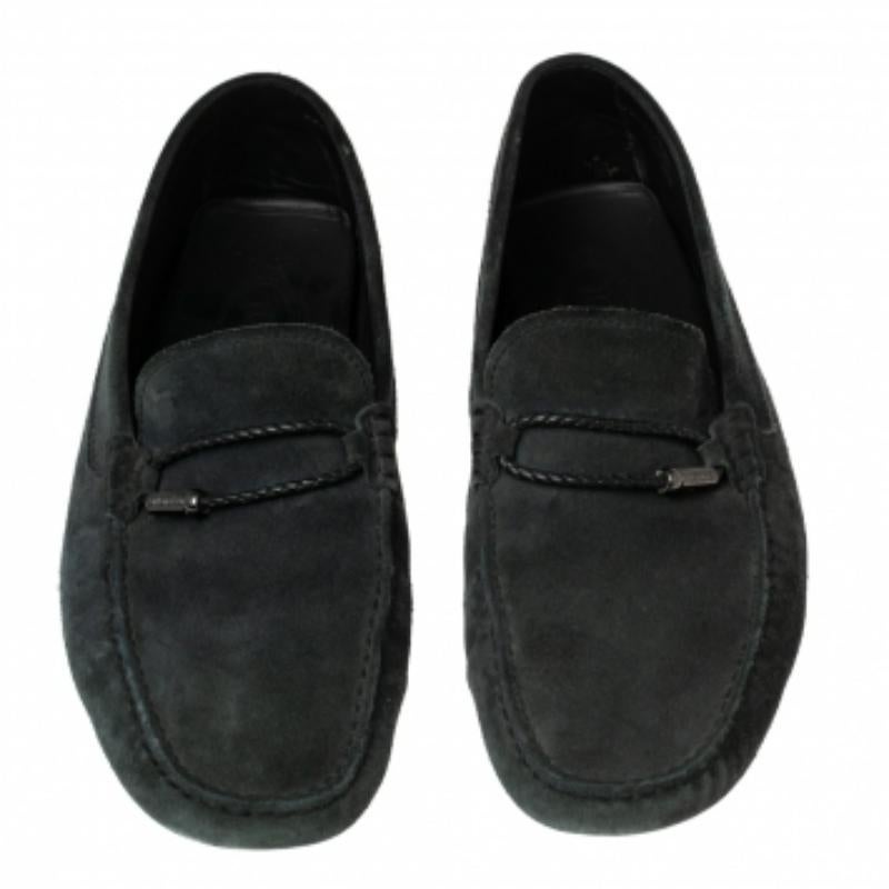 Tod's Black Suede Braided Bit Loafers Size 44.5 1