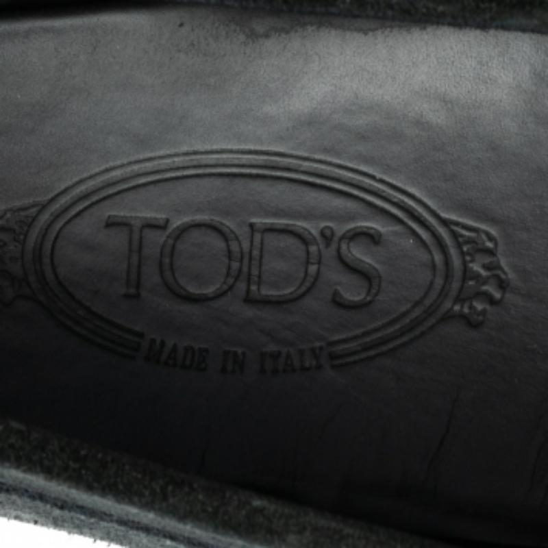 Tod's Black Suede Braided Bit Loafers Size 44.5 2