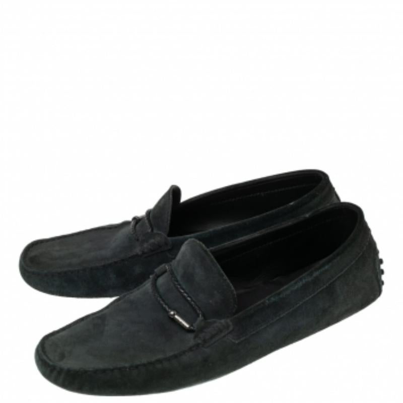 Tod's Black Suede Braided Bit Loafers Size 44.5 3