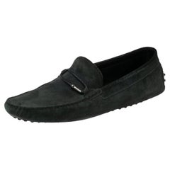Tod's Black Suede Braided Bit Loafers Size 44.5