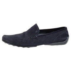 Tods Black Suede City Gommino Slip On Driving Loafer Size 46.5