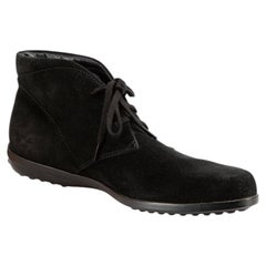Tod's Black Suede Desert Boots Size IT 37.5