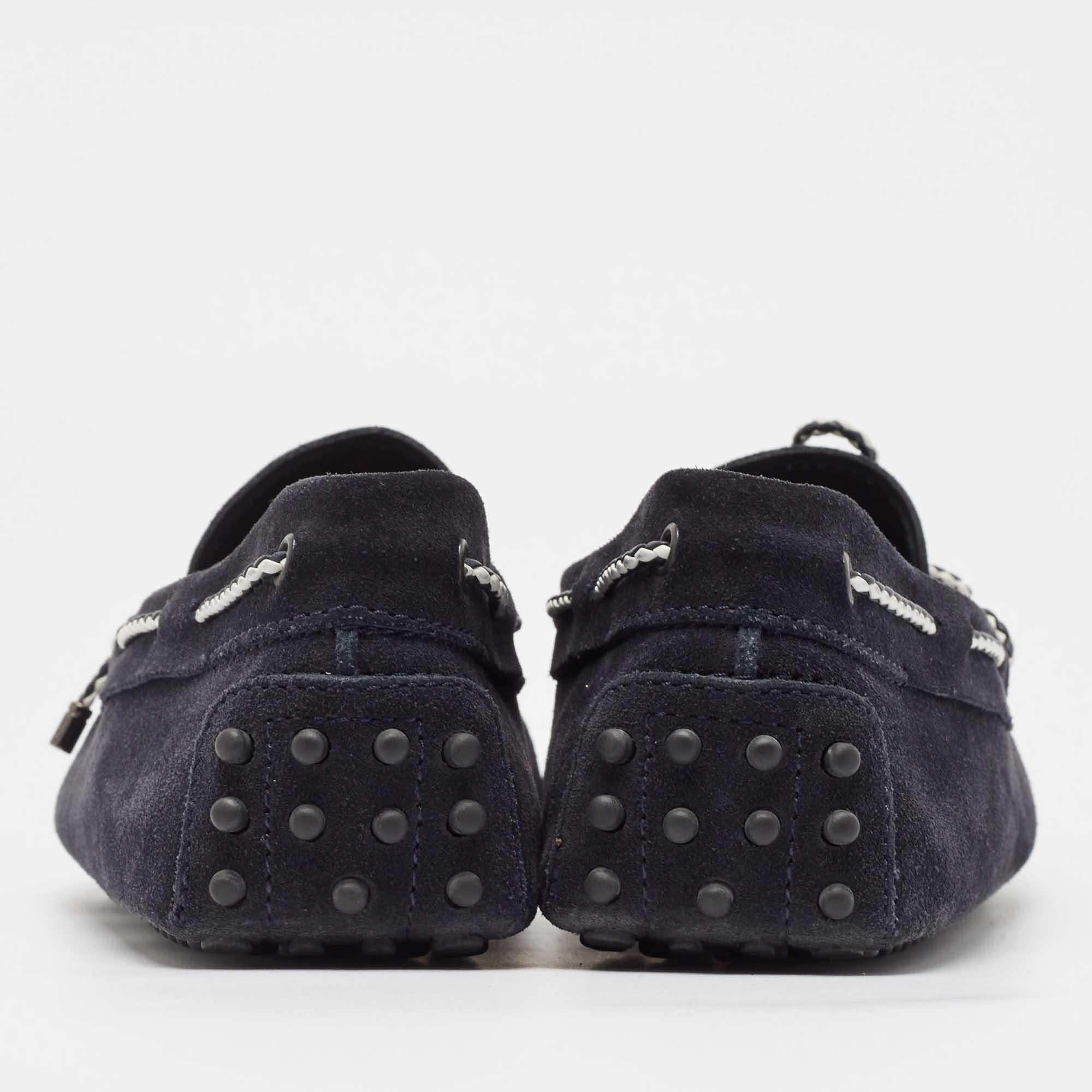 Tod's Black Suede Driver Loafers Size 39.5 For Sale 1
