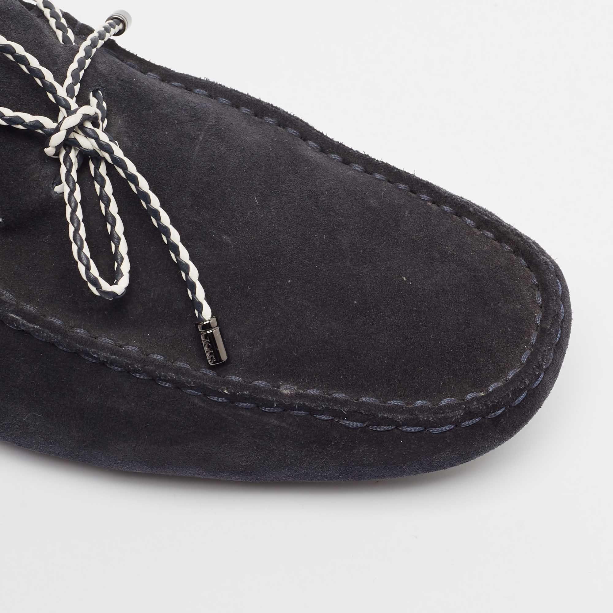 Tod's Black Suede Driver Loafers Size 39.5 For Sale 4