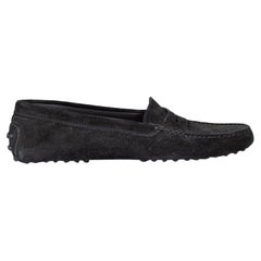 Tod's Black Suede Gommino Driving Loafers Size IT 40