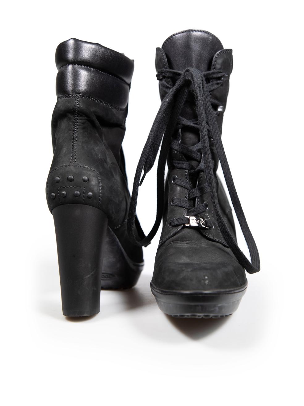 Tod's Botines con cordones de ante negro Talla IT 41 Negro en venta