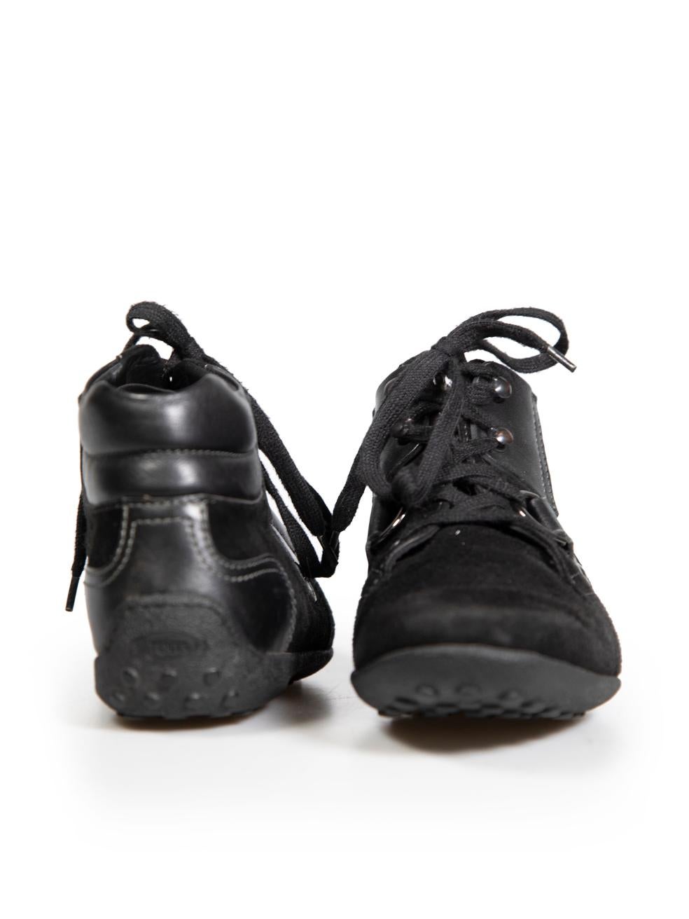 Tod's Black Suede Lace-Up Trainers Size IT 36 In Good Condition For Sale In London, GB