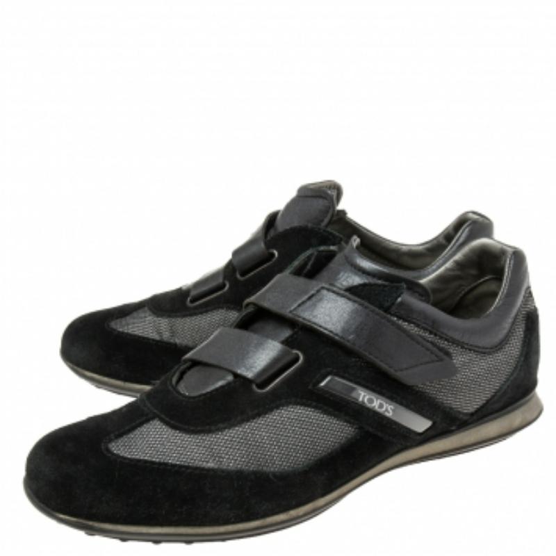 Tod's - Baskets basses en daim, cuir et nylon - Taille 42 en vente 3