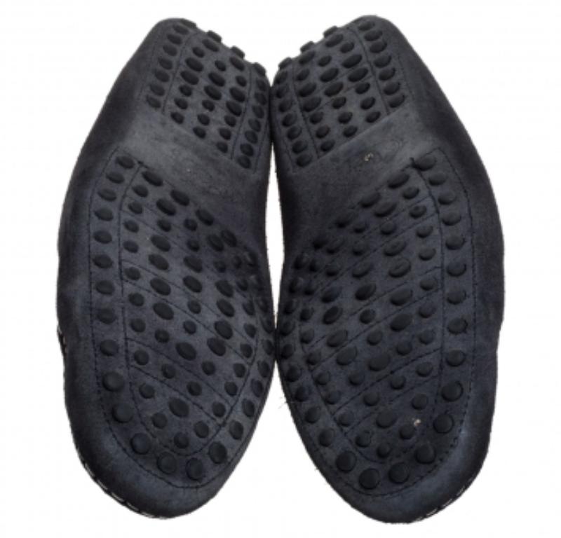 Tod's Black Suede Loafers Size 41 For Sale 3