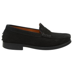 Tod's Black Suede Penny Loafers
