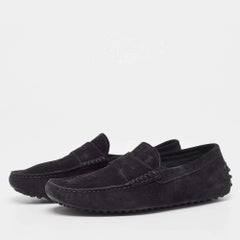 Tod's Black Suede Penny Loafers Size 39