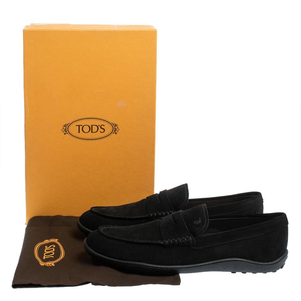 Tod's Mocassini Penny Slip On in pelle scamosciata nera taglia 44 4