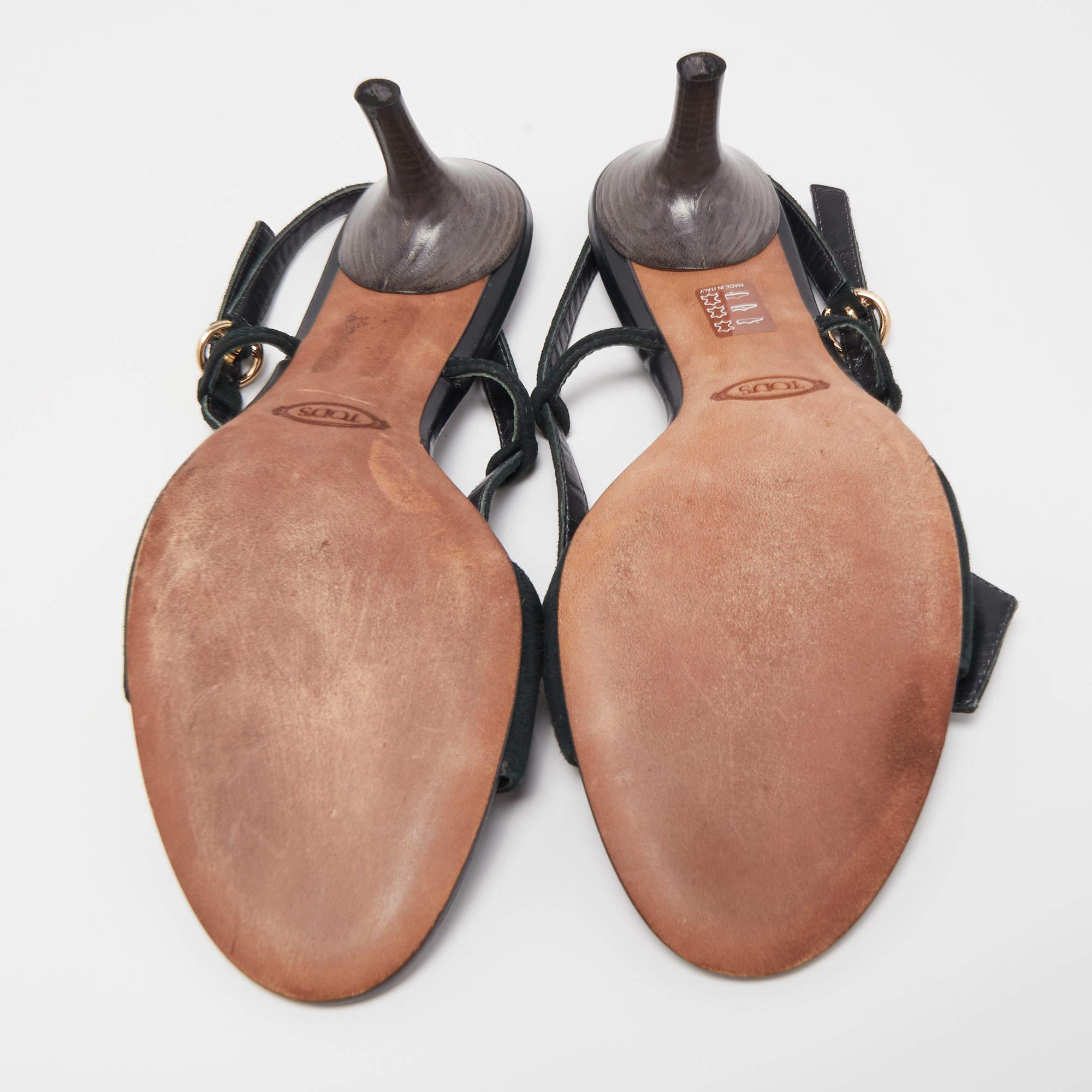 Sandali Tod's in pelle scamosciata nera misura 40 in vendita 1