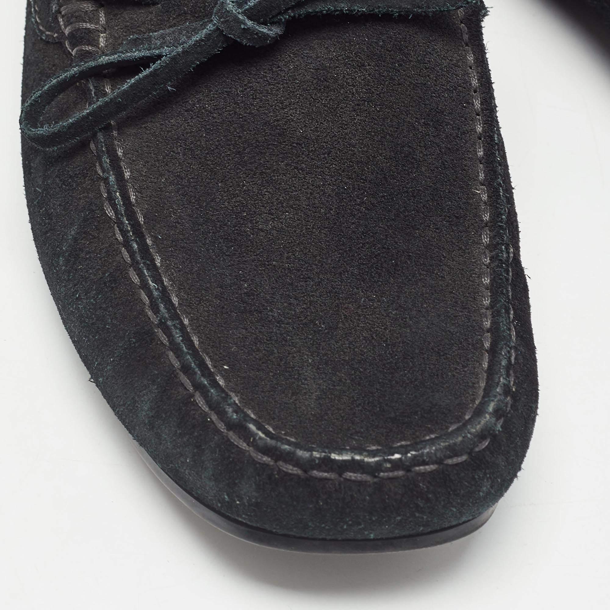Tod's Black Suede Slip On Loafers Size 39.5 For Sale 4