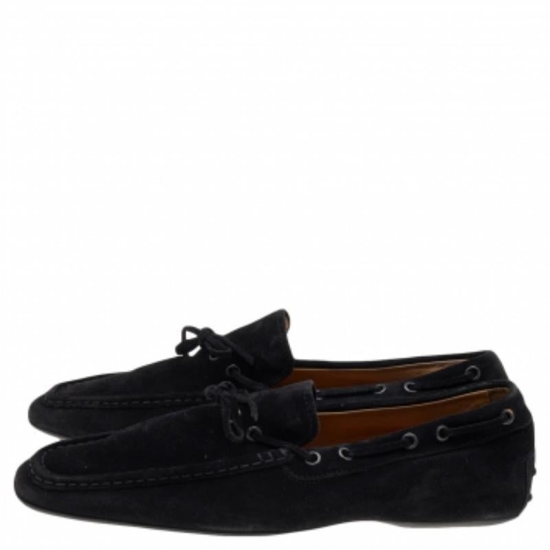 Tod's Mocassins en daim noir Taille 44.5 en vente 1