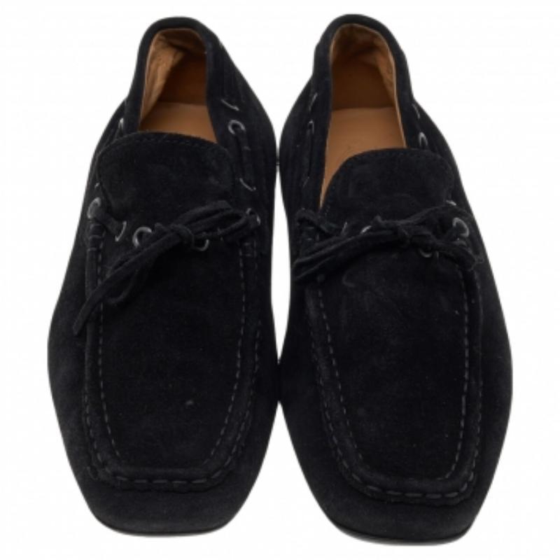 Tod's Mocassins en daim noir Taille 44.5 en vente 3