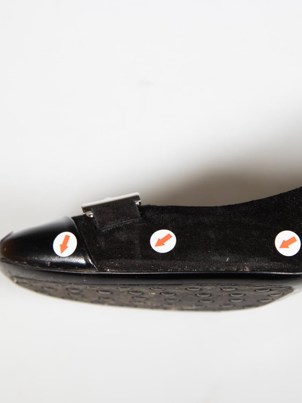 Tod's Black Suede Square Toe Pumps Size IT 39.5 For Sale 6