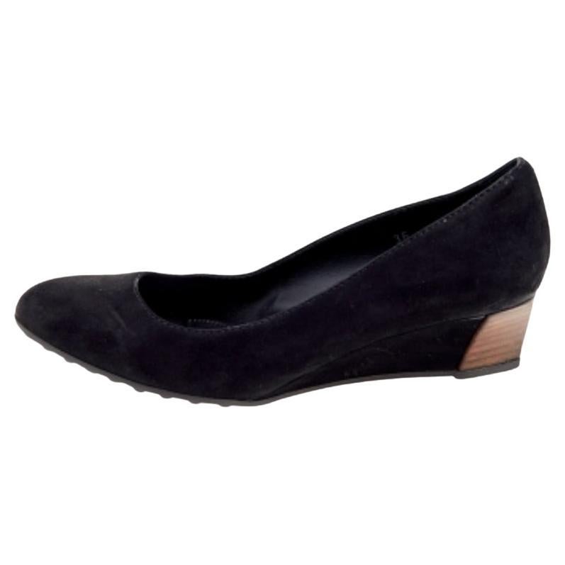 Tod's - Escarpins à talons compensés en daim noir - Taille 36