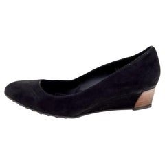 Tod's - Escarpins à talons compensés en daim noir - Taille 36