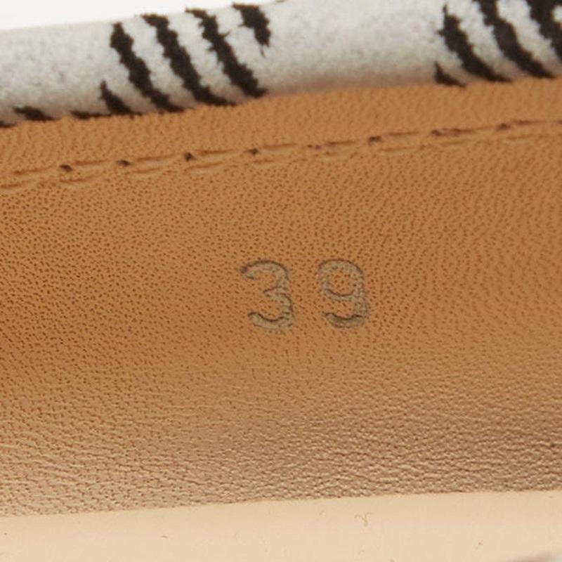 Tod's Black/White Printed Suede Penny Loafers Size 39 For Sale 3