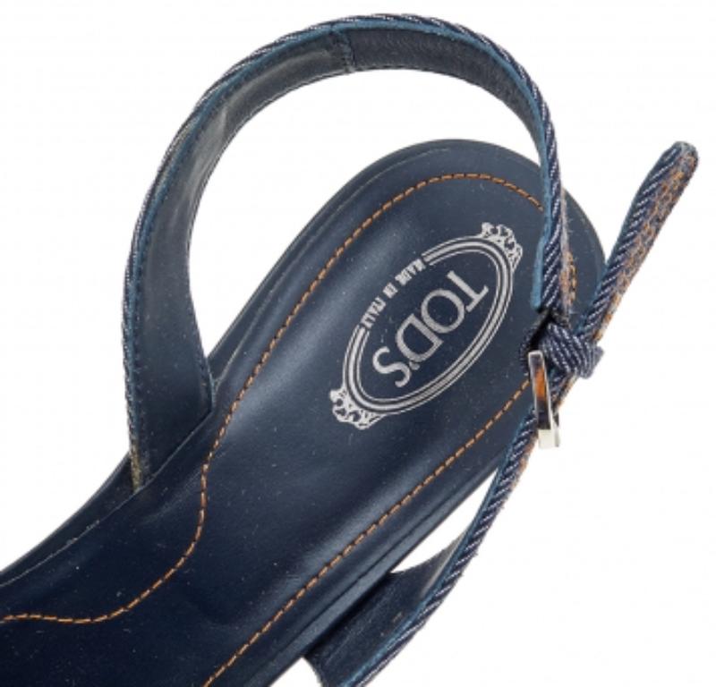 Tod's Sandales compensées à talons compensés bleues taille 41 1