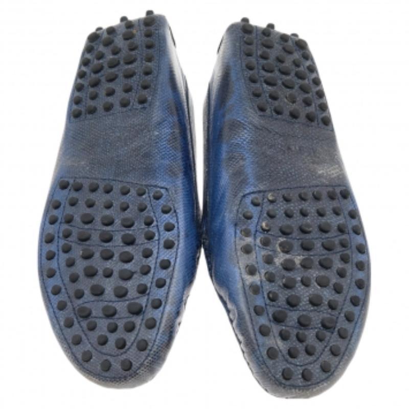 Tod's Blue Karung Gommino Slip On Loafers Size 37.5 For Sale 2