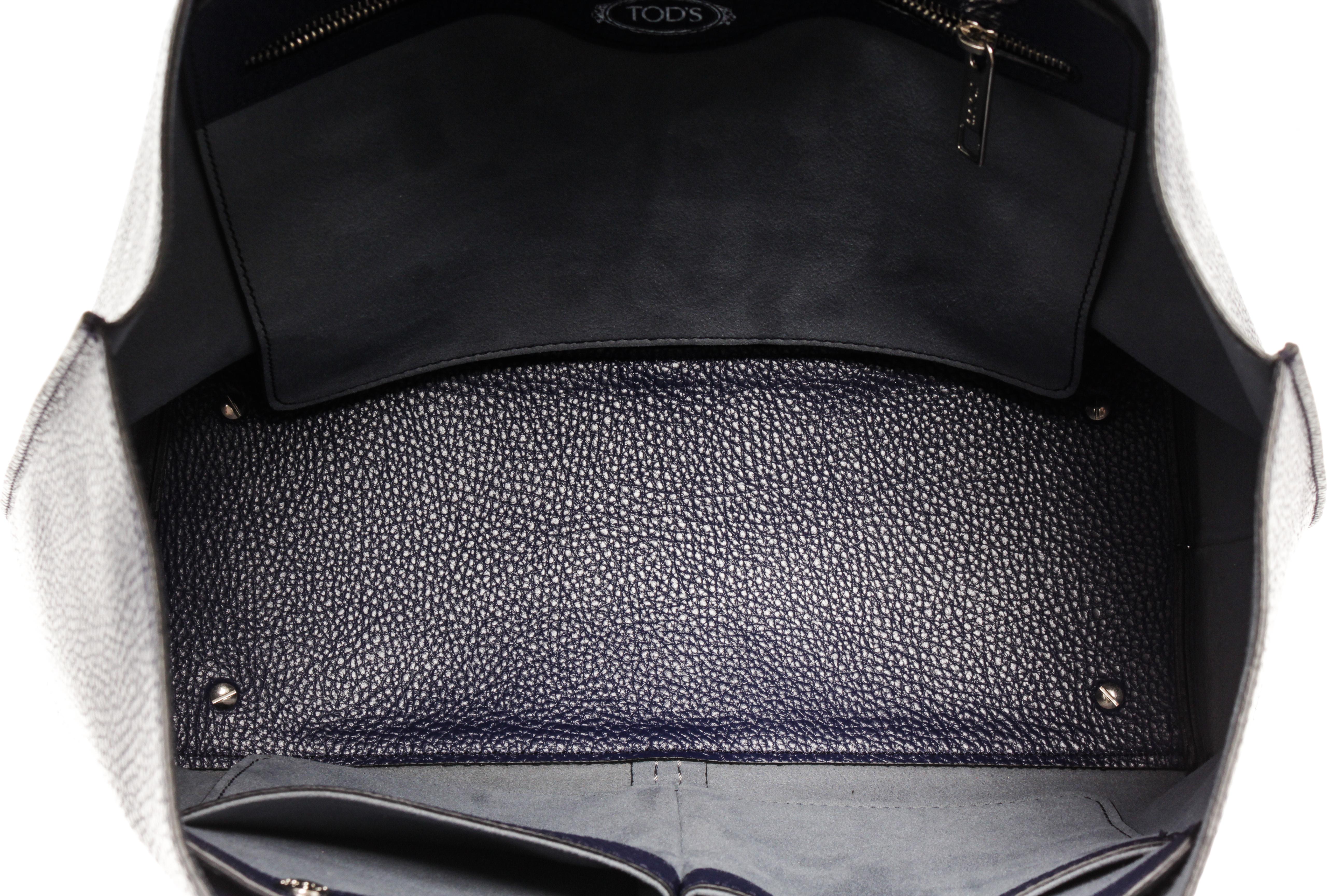 Tod's Blue Leather Joy Medium Tote Bag 5