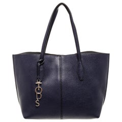 Tod's Blue Leather Joy Medium Tote Bag