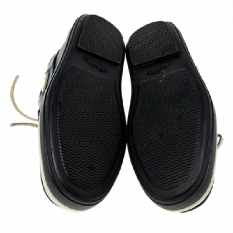 Tod's Scarpe da Barca Allacciate in Pelle Blu Taglia 39.5 2