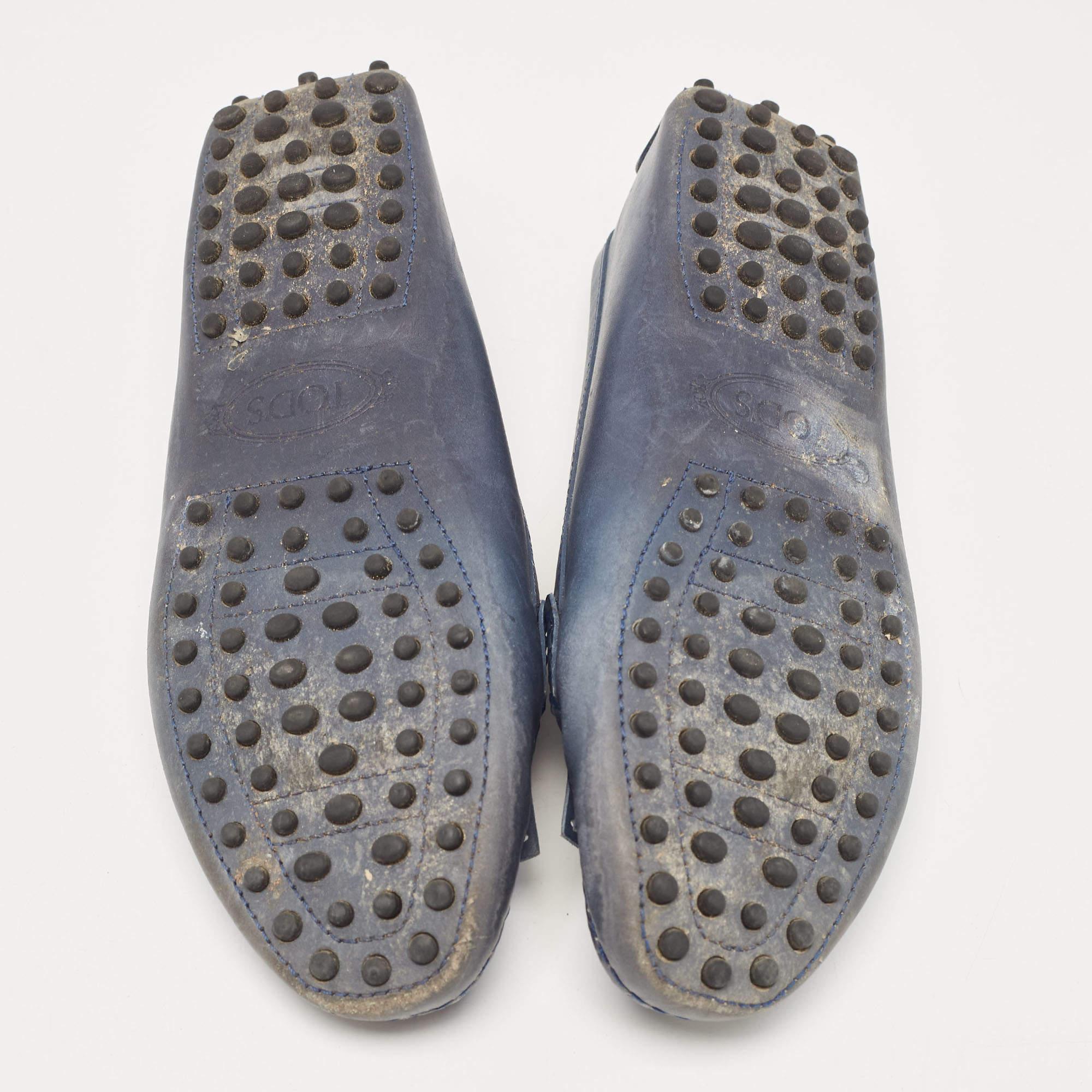 Tod's Blue Leather Loafers 37 For Sale 2