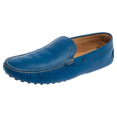 Tod's Blue Leather Loafers Size 45.5