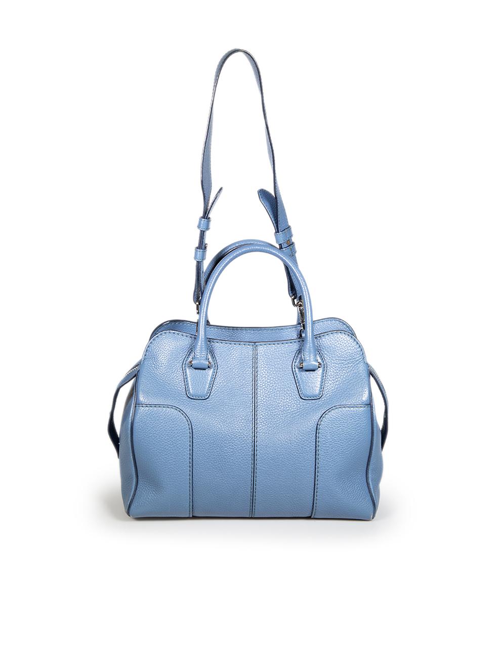 Tod's Blue Leather Sella Bag In Good Condition In London, GB