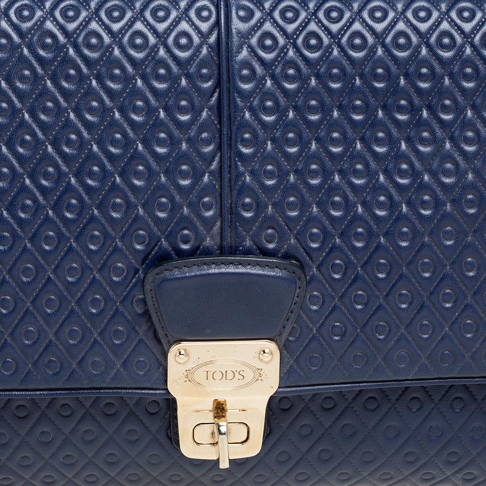 Tod's Blue Leather Signature Clutch 2