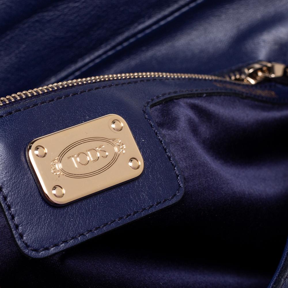Tod's Blue Leather Signature Clutch 3