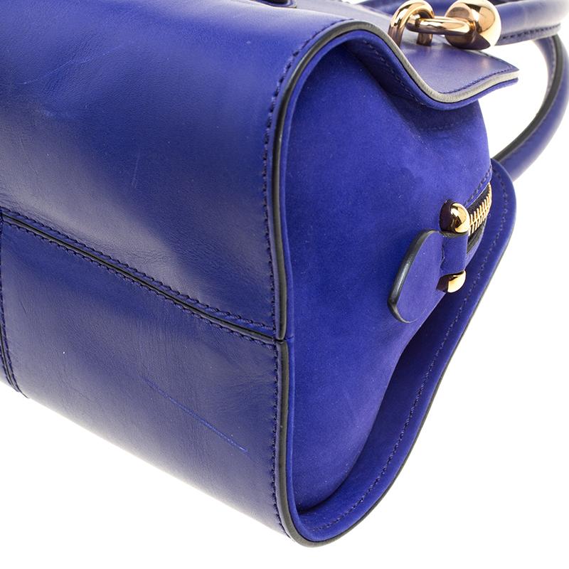 Tod's Blue Leather Small Sella Bowling Bag 5