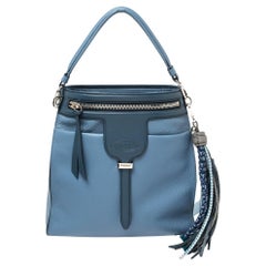 Tod's Blue Leather Thea Bucket Bag