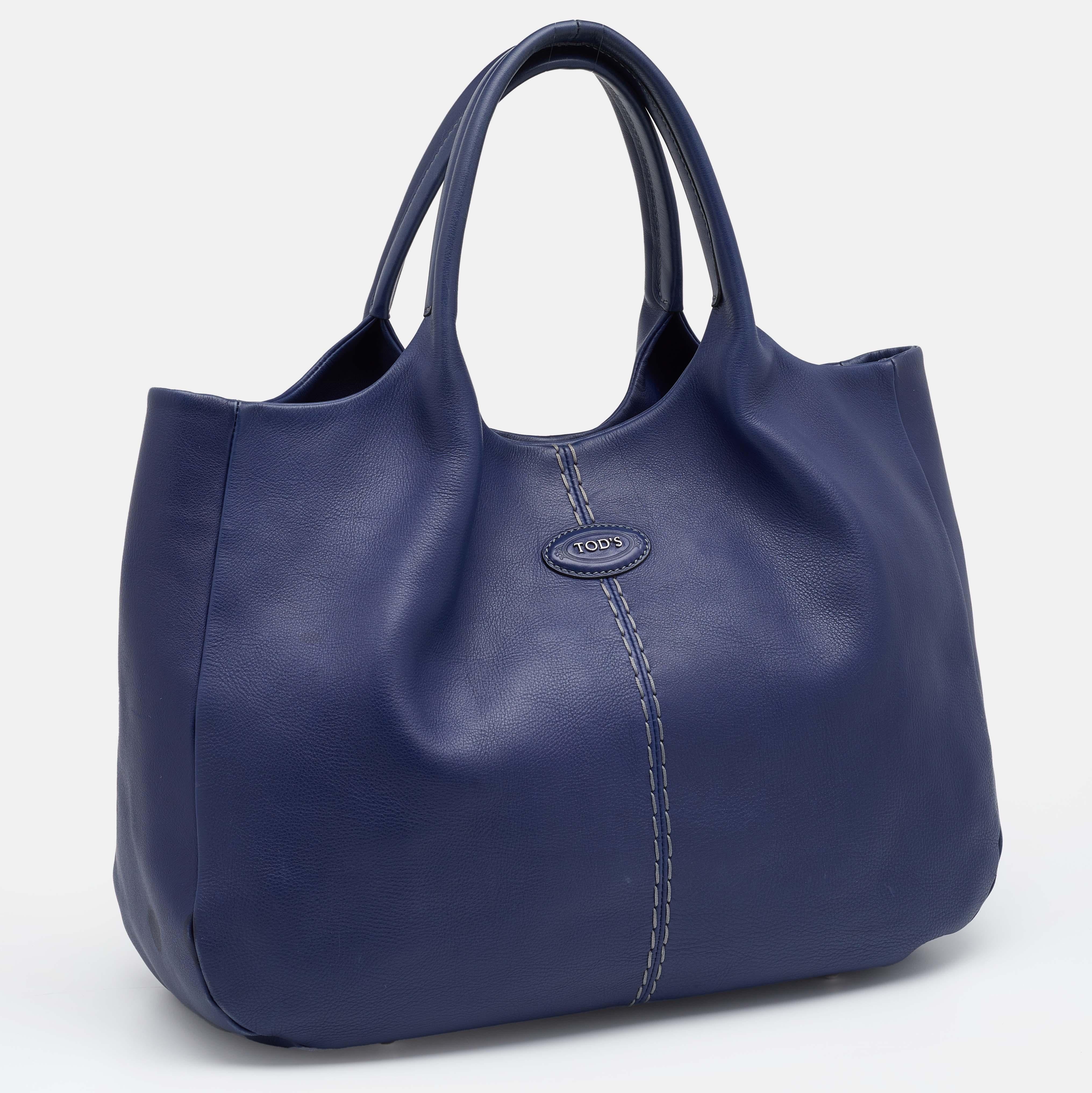 Women's Tod's Blue Leather Tote