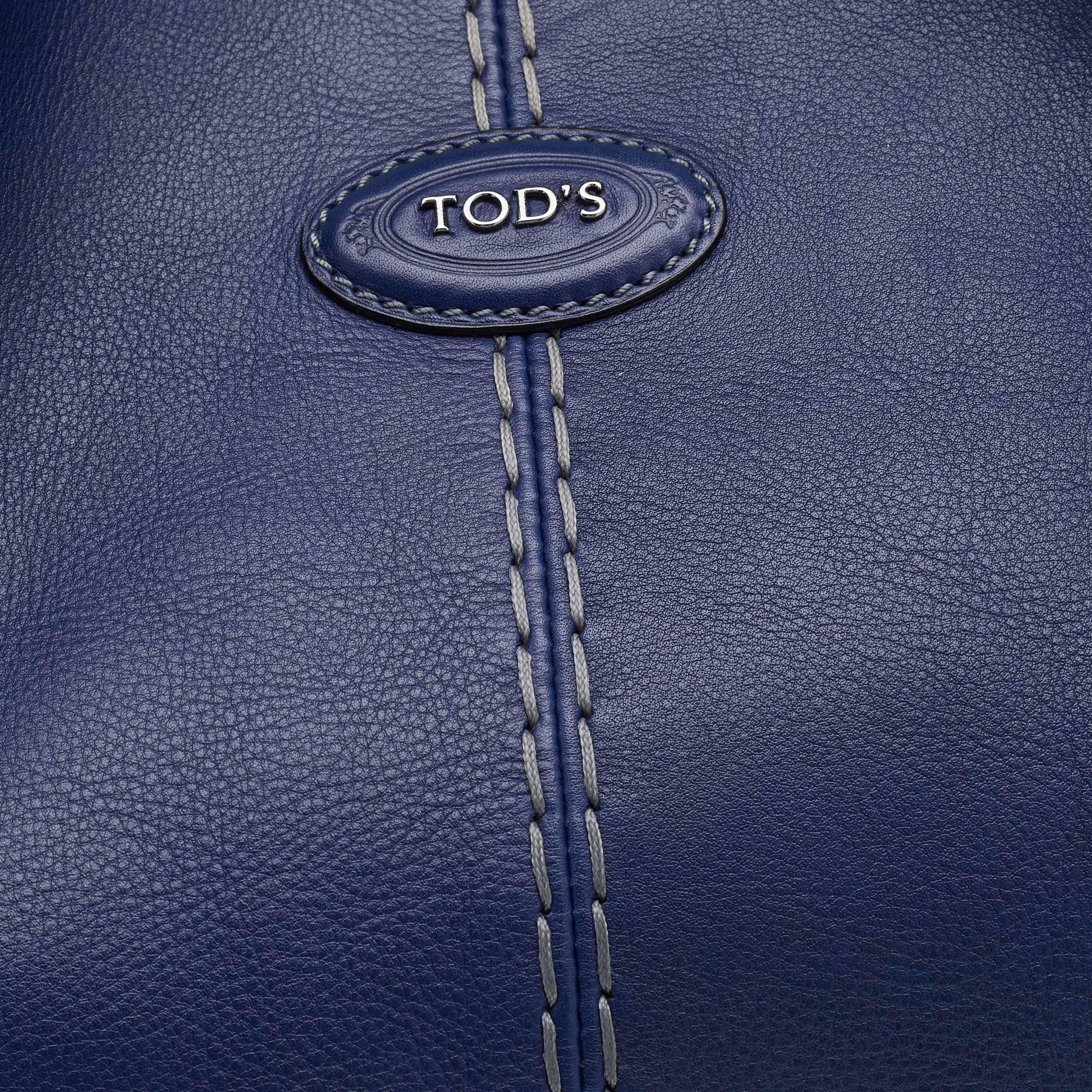 Tod's Blue Leather Tote 2