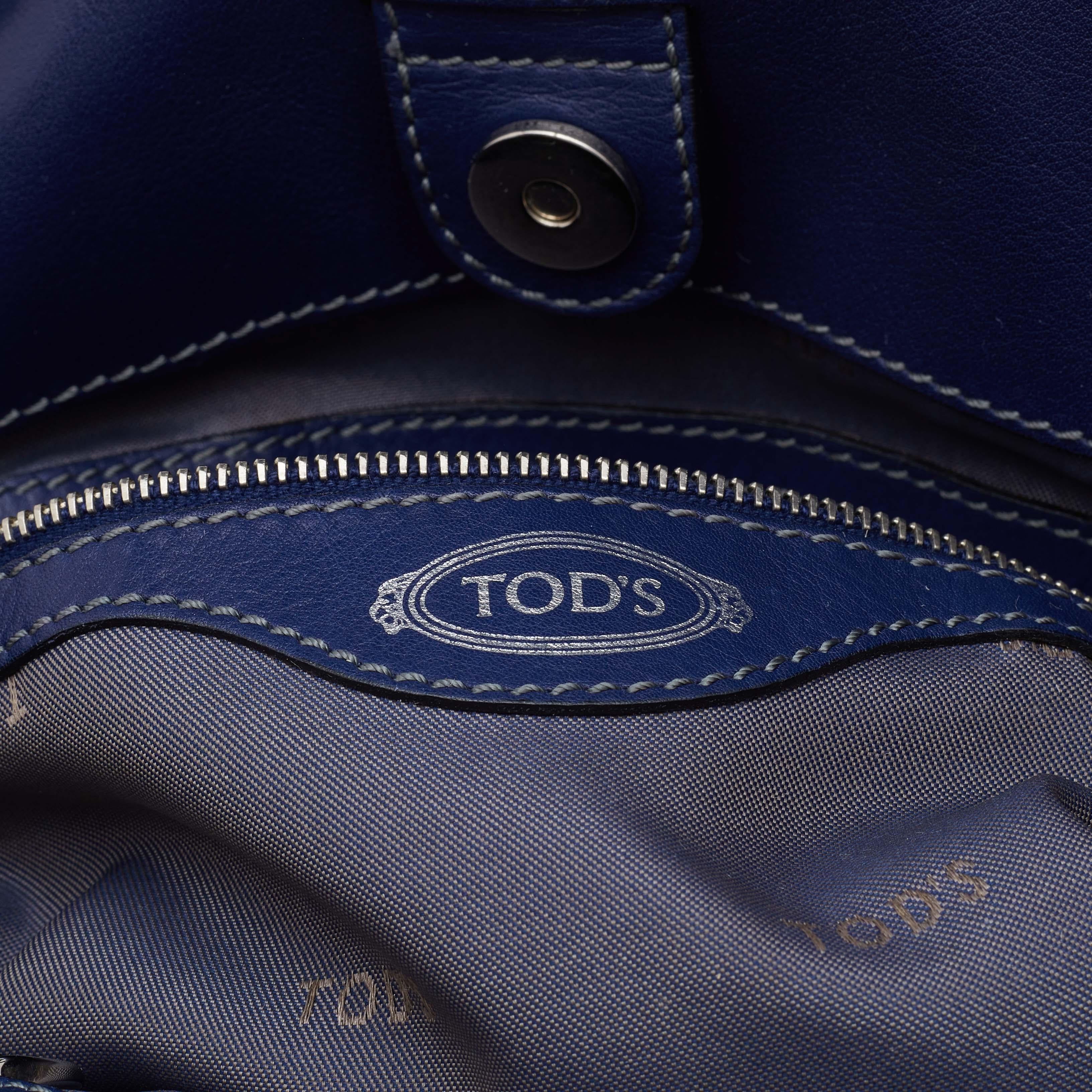 Tod's Blue Leather Tote 3