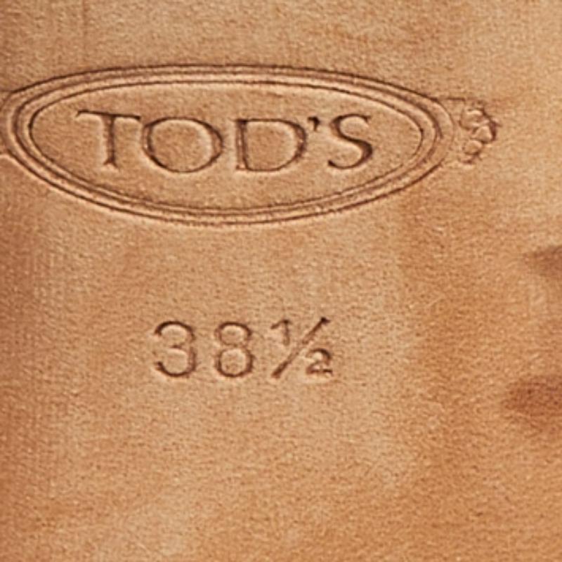 Tod's - Escarpins en cuir embossé de lézard bleu - Taille 38,5 en vente 4