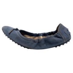 Ballerine Tod's con fiocco in pelle scamosciata blu taglia 39