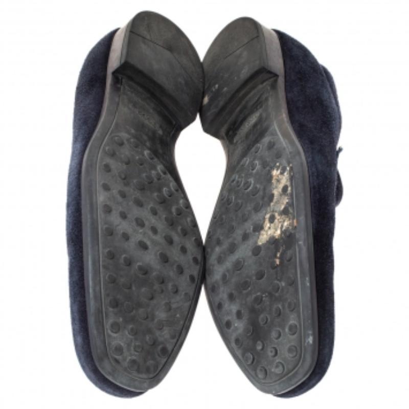 Tod's Blaue geflochtene Bit Loafers aus Wildleder Größe 42 Herren im Angebot