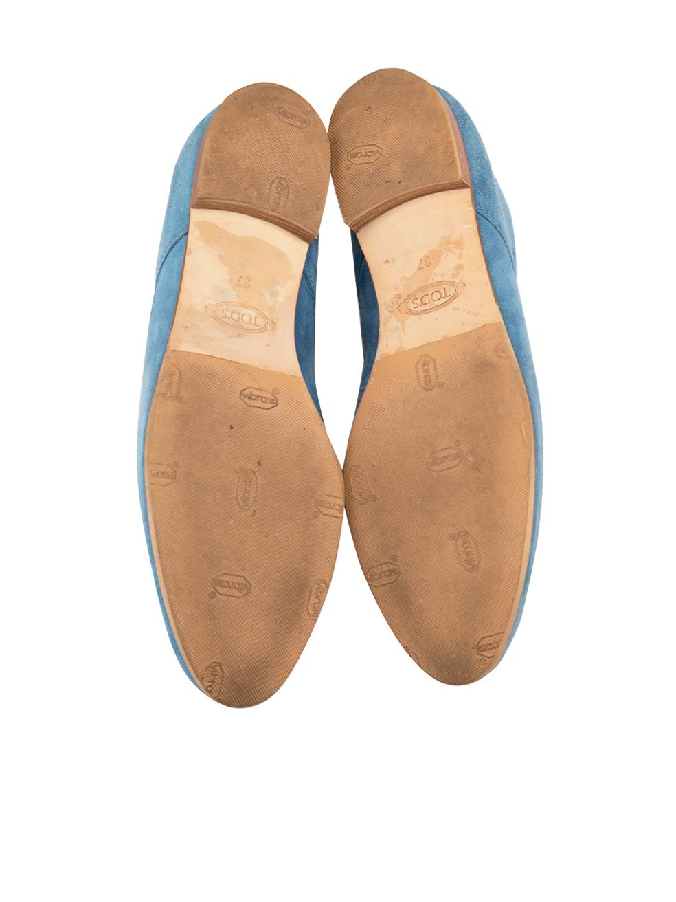 Women's Tod's Blue Suede Desert Boots Size IT 37 For Sale