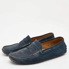 Tod's Blue Suede Gommino Driving Loafers Size 42