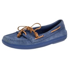 Tod's Blaue Wildleder-Spitzenboot-Loafers aus Wildleder Größe 38