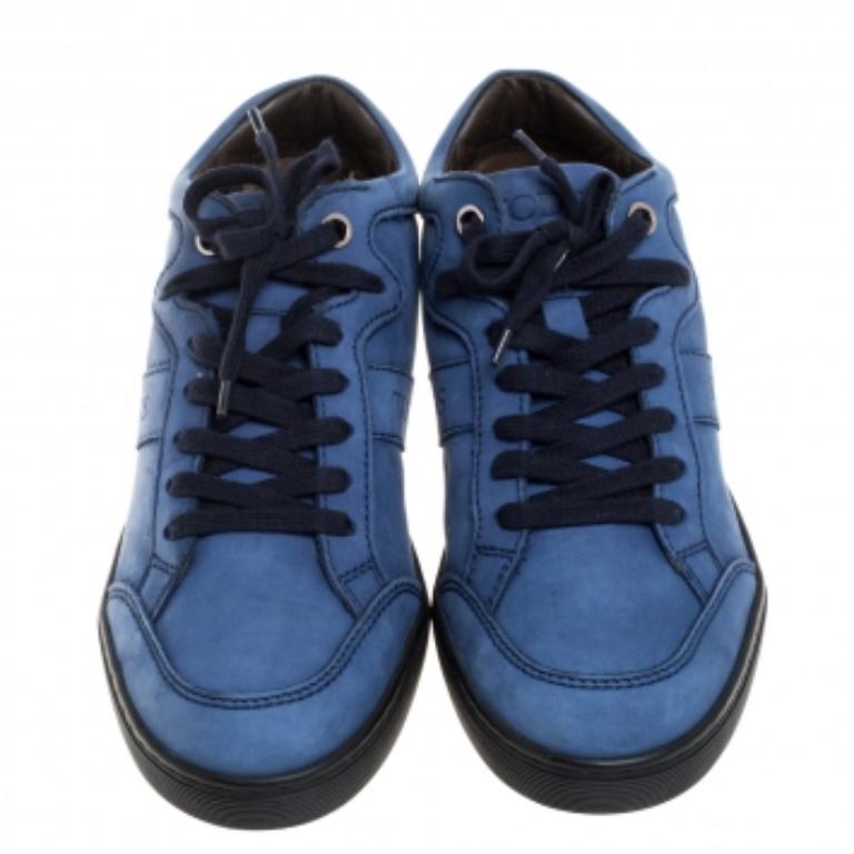 Tod's Blaue Low Top-Turnschuhe aus Wildleder Größe 37 Damen im Angebot