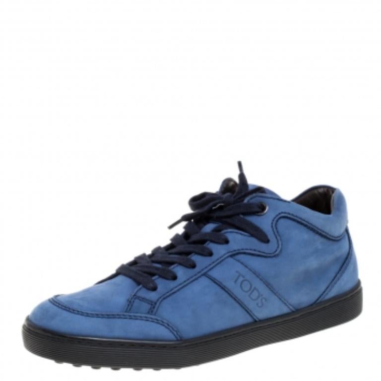 Tod's Blaue Low Top-Turnschuhe aus Wildleder Größe 37 im Angebot 1