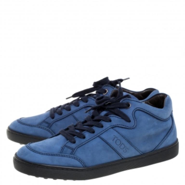 Tod's Blaue Low Top-Turnschuhe aus Wildleder Größe 37 im Angebot 2