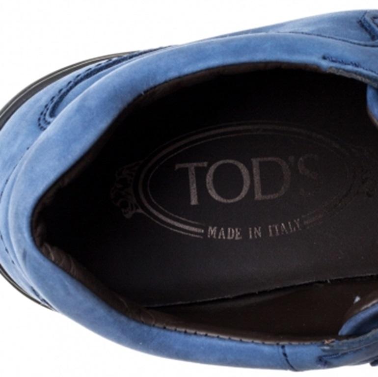 Tod's Blaue Low Top-Turnschuhe aus Wildleder Größe 37 im Angebot 3