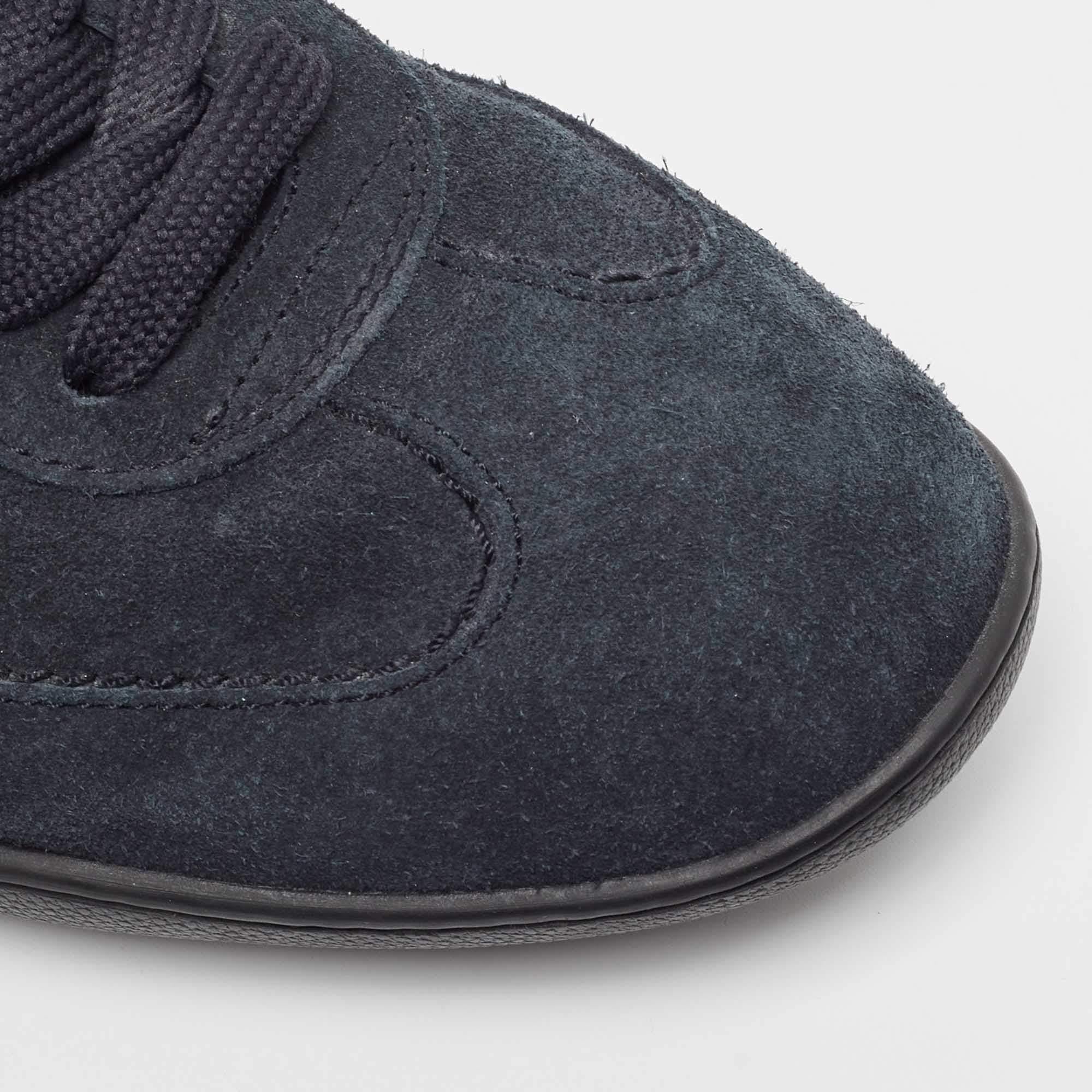 Tods Blue Suede Low Top Sneakers Size 39.5 For Sale 3